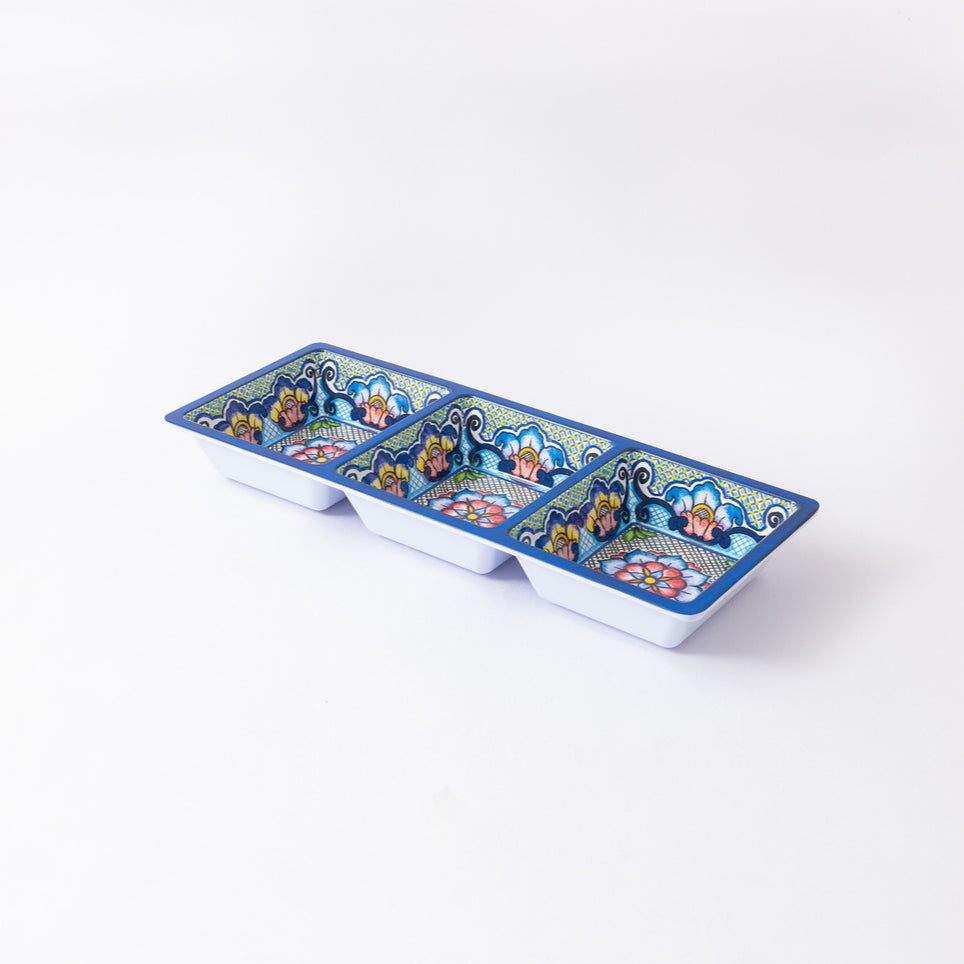 Prepara Three Section Tray - Blue