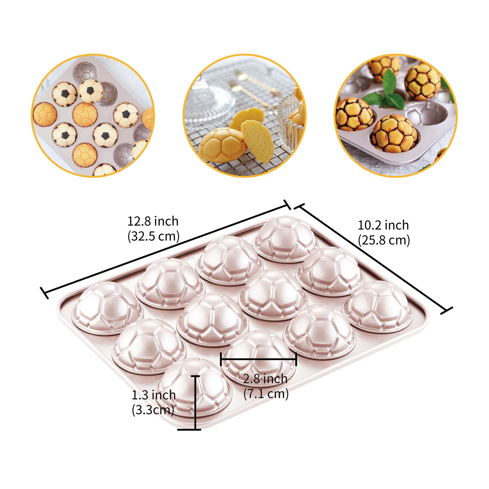 CHEFMADE Soccer Ball Cake Pan 12 Cup (WK9837)