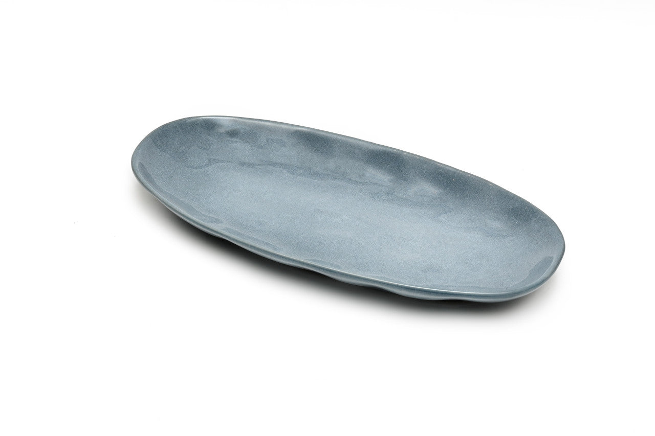 St. Clare Oval Plate 35 x 17cm - Reactive Blue