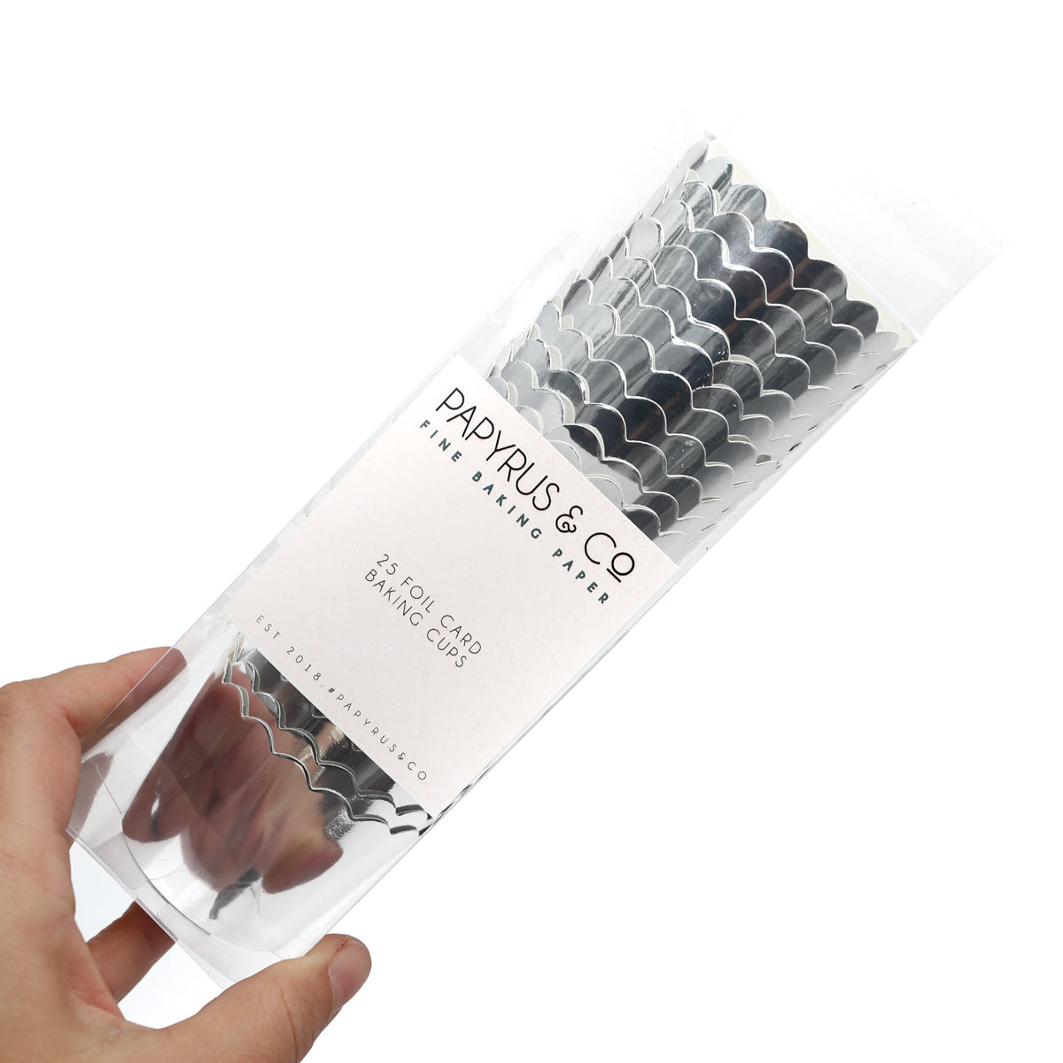Papyrus Foil Card Baking Cups Silver 25 Pack
