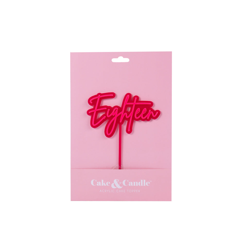 Cake & Candle Layered Cake Topper 18 Hot Pink & Pink