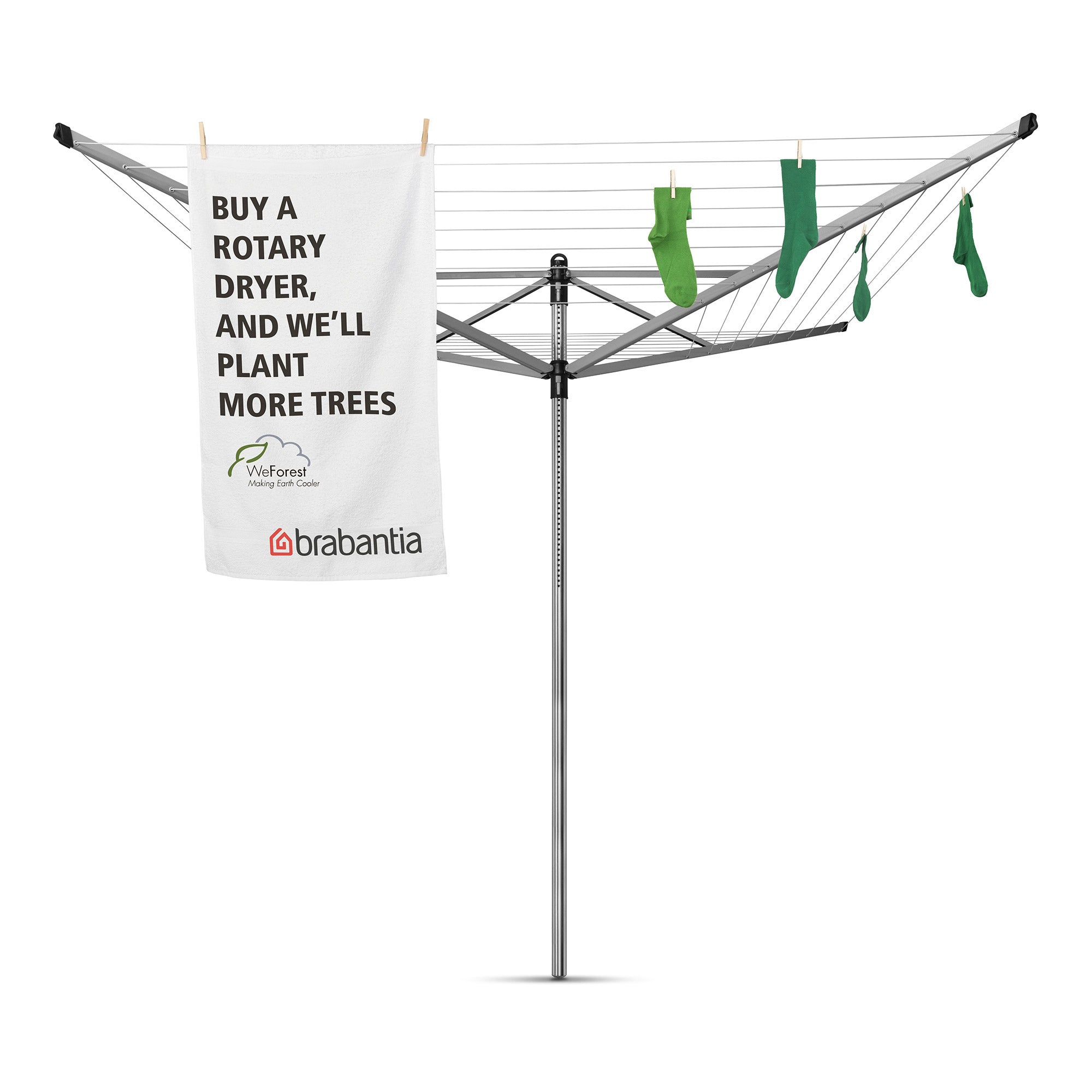 Brabantia Rotary Dryer Lift-O-Matic 4 Arm/50m - Silver