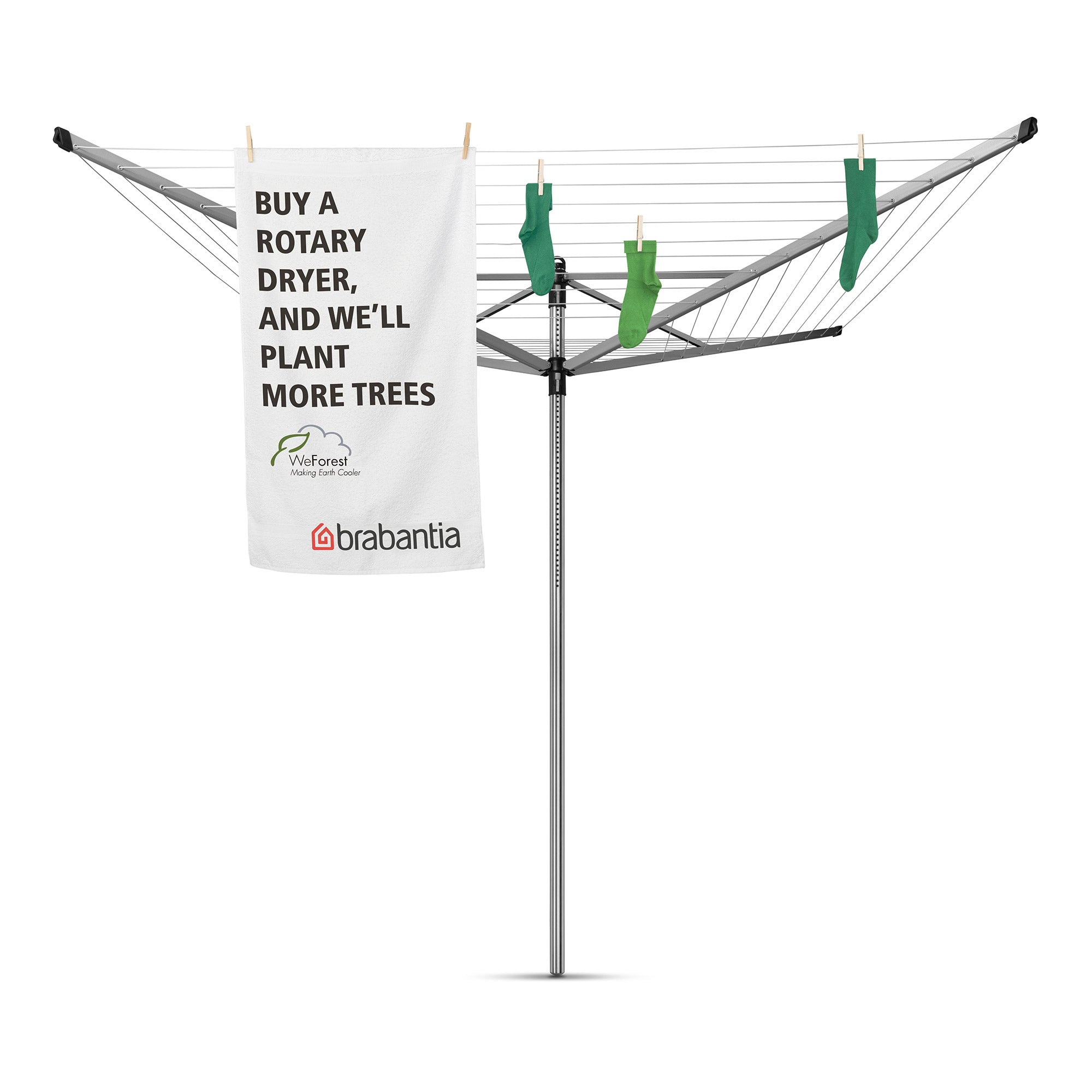 Brabantia Rotary Dryer Lift-O-Matic 4 Arm/60m - Silver