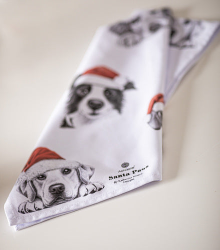 Ashdene Santa Paws Pups 2pk Kitchen Towel