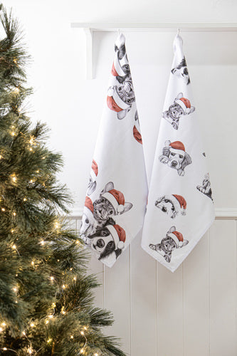 Ashdene Santa Paws Pups 2pk Kitchen Towel