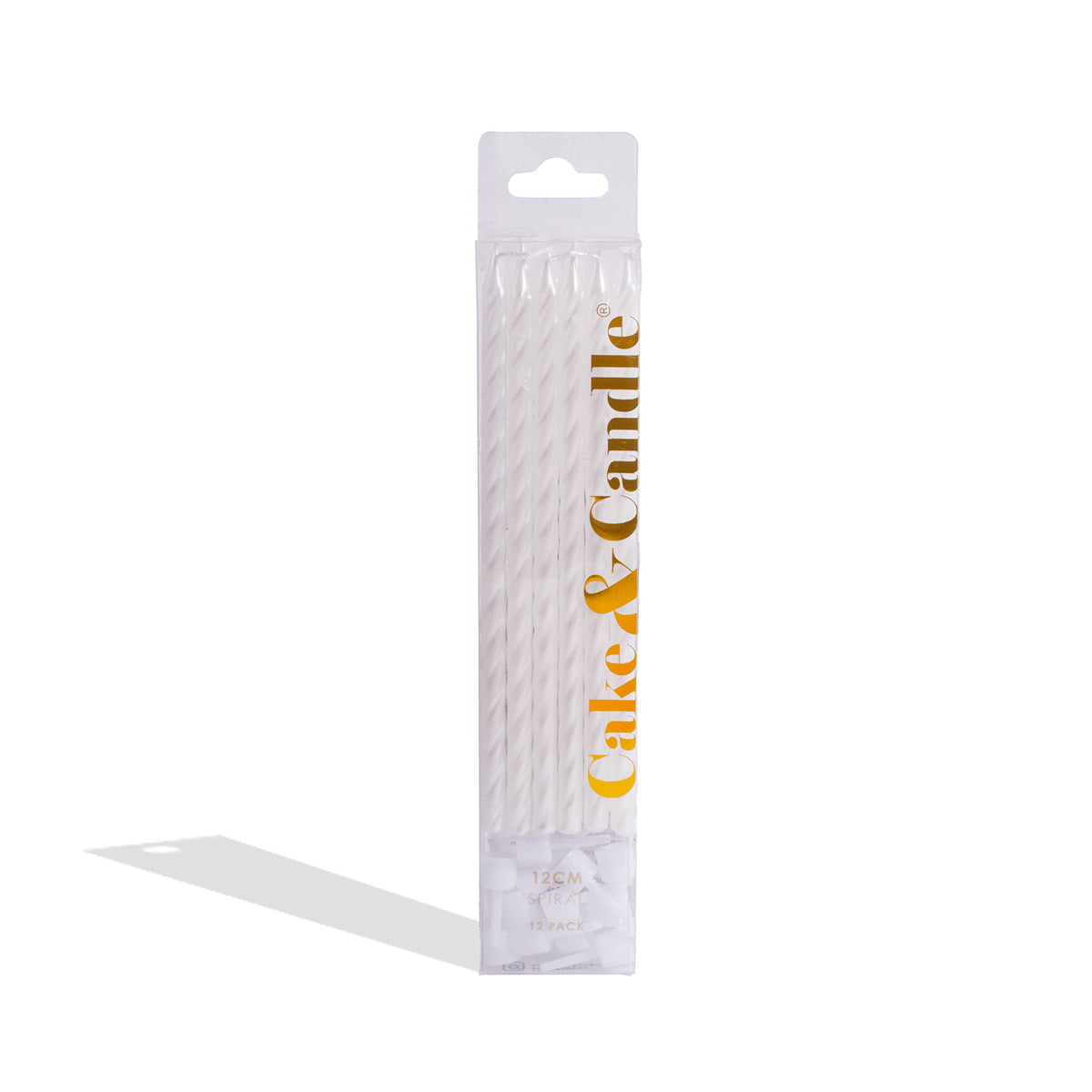 Cake & Candle Spiral Cake Candles Pearlised White 12 Pack