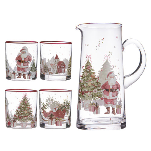 Ashdene Hollybrook Crystal Jug & 4 Tumblers Set