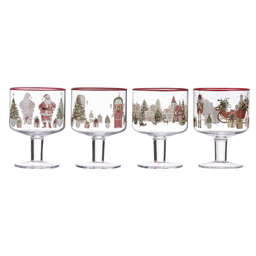 Ashdene Hollybrook 4pk Glass Small Footed Dessert Bowl