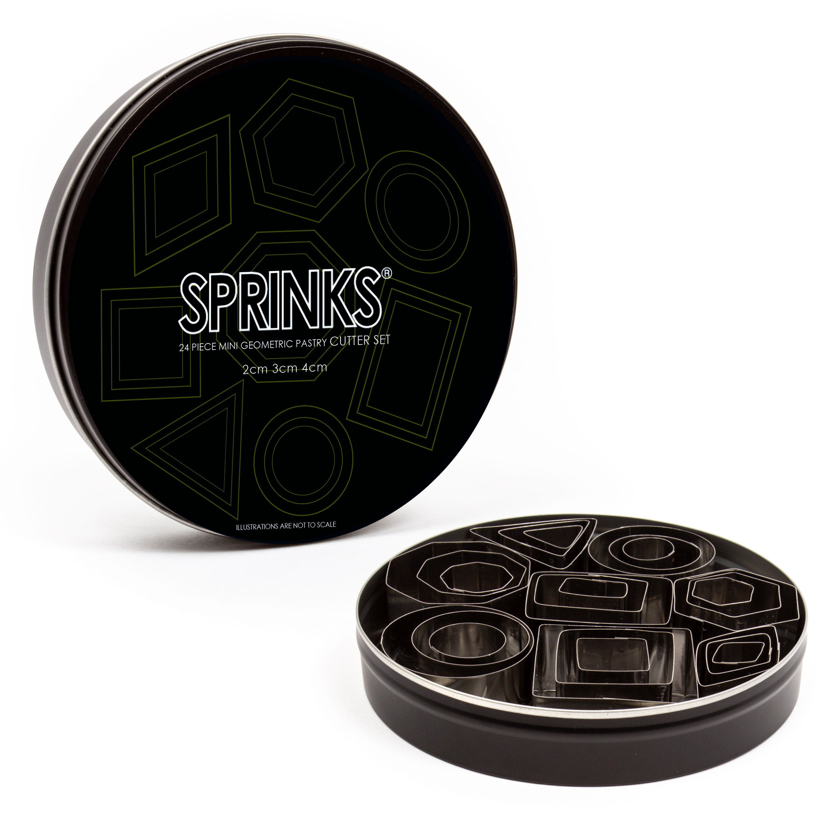 Sprinks Mini Geometric Stainless Pastry Cutter Set 24 Piece