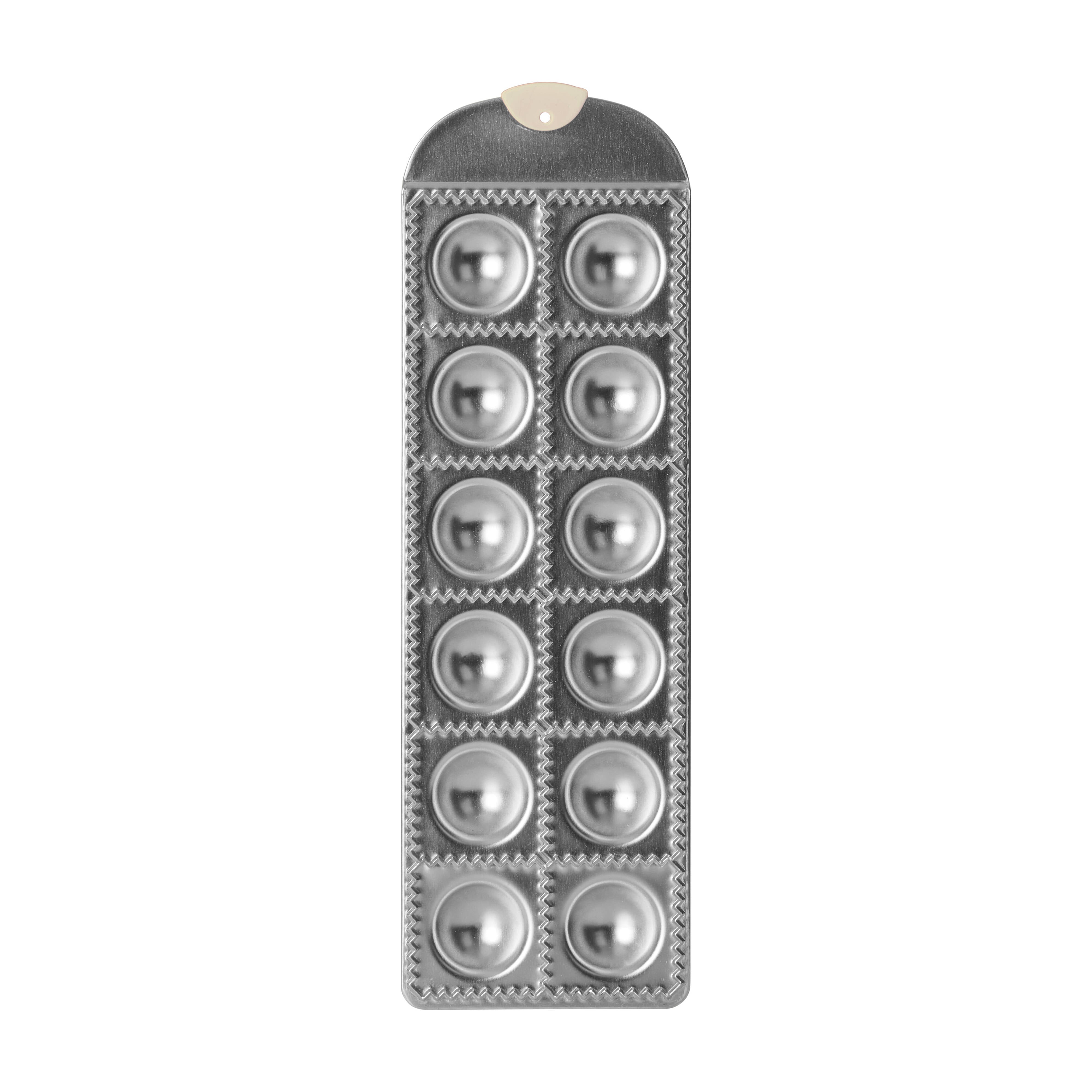 Davis & Waddell Ravioli Tray with Beechwood Rolling Pin Silver & Beechwood 37.5x11x2.3cm