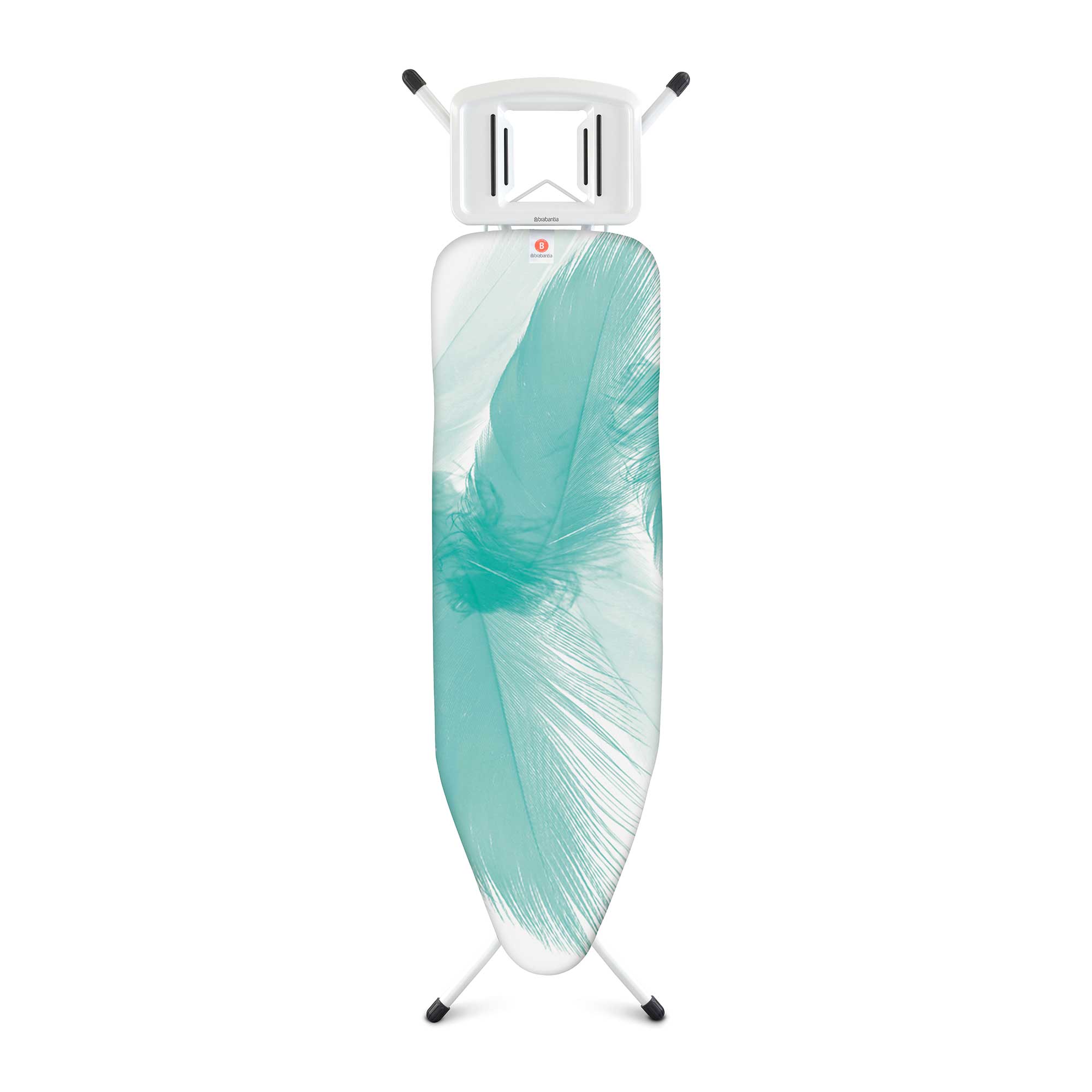 Brabantia Ironing Board 124 x 38 (B) Solid Steam Iron Rest - Feathers