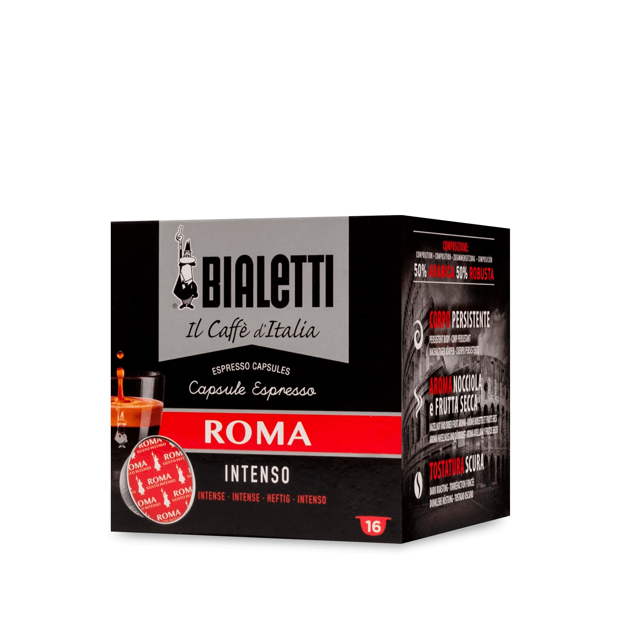 Bialetti Roma Espresso Capsules – Box of 16
