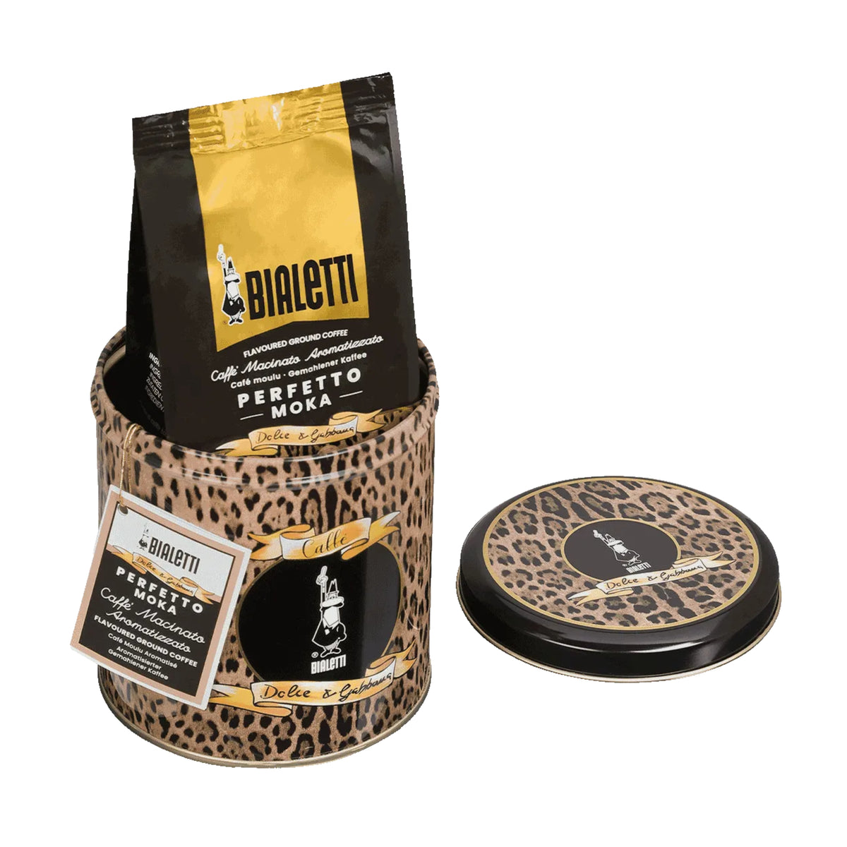 Bialetti Dolce & Gabbana Leopardo Gift Tin - Perfetto Moka Audace Ground Coffee 200g V1