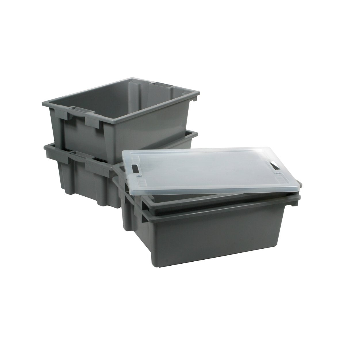 Unica Tote Box Stackable Grey Suits 9600 660x450x230mm