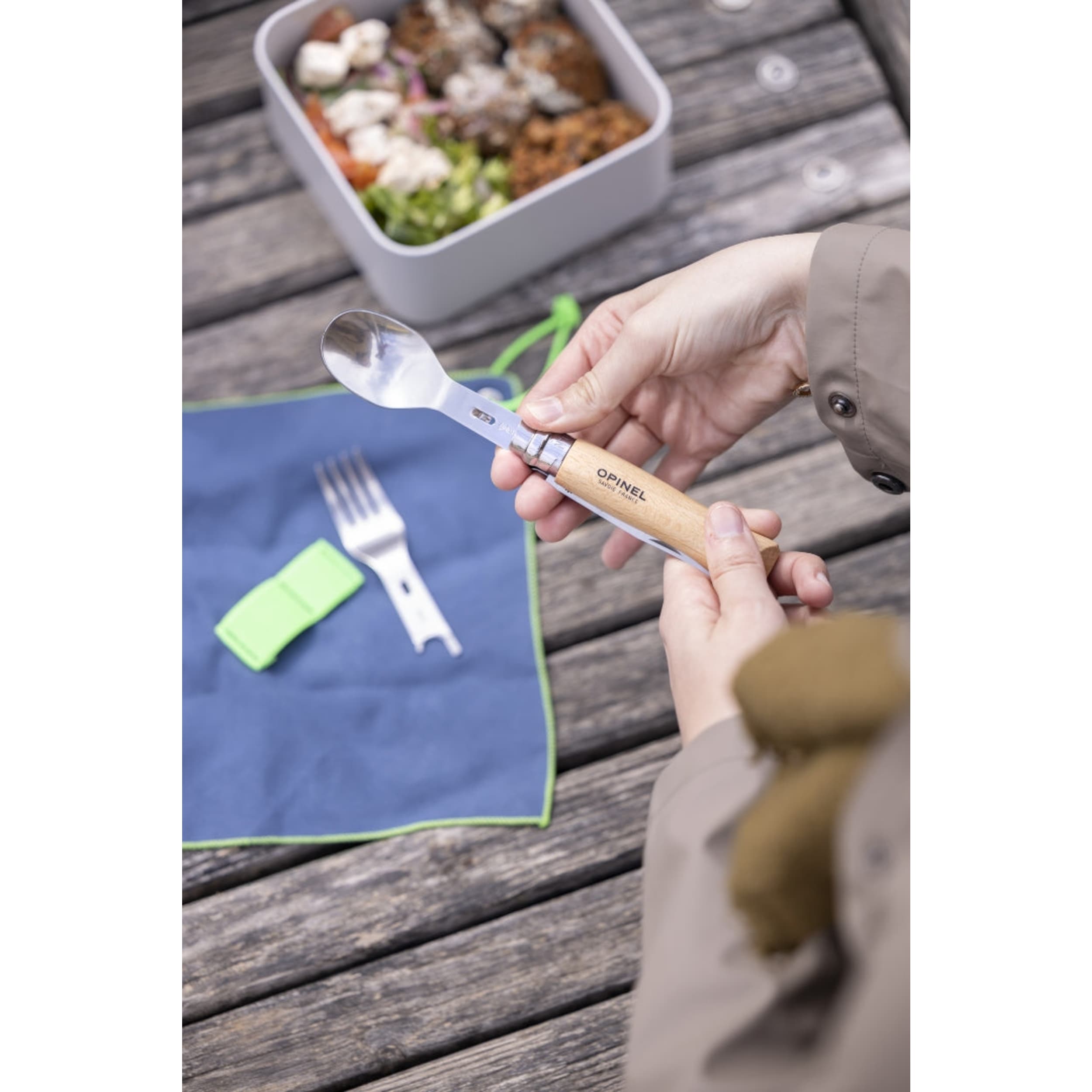 Opinel Picnic Plus Cutlery 4 Piece Set (Blister Pack)