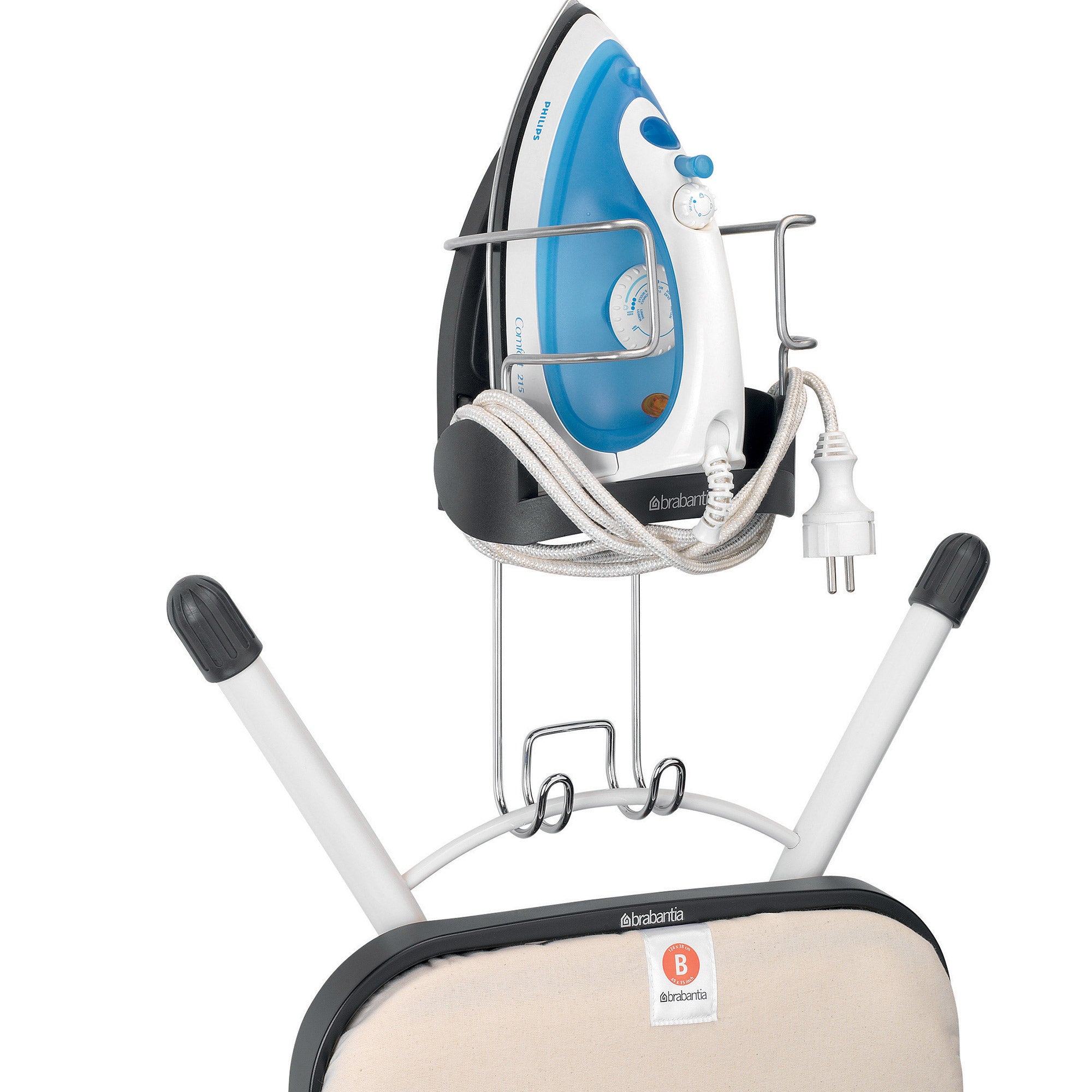 Brabantia Steam Iron Store - Black and Chrome