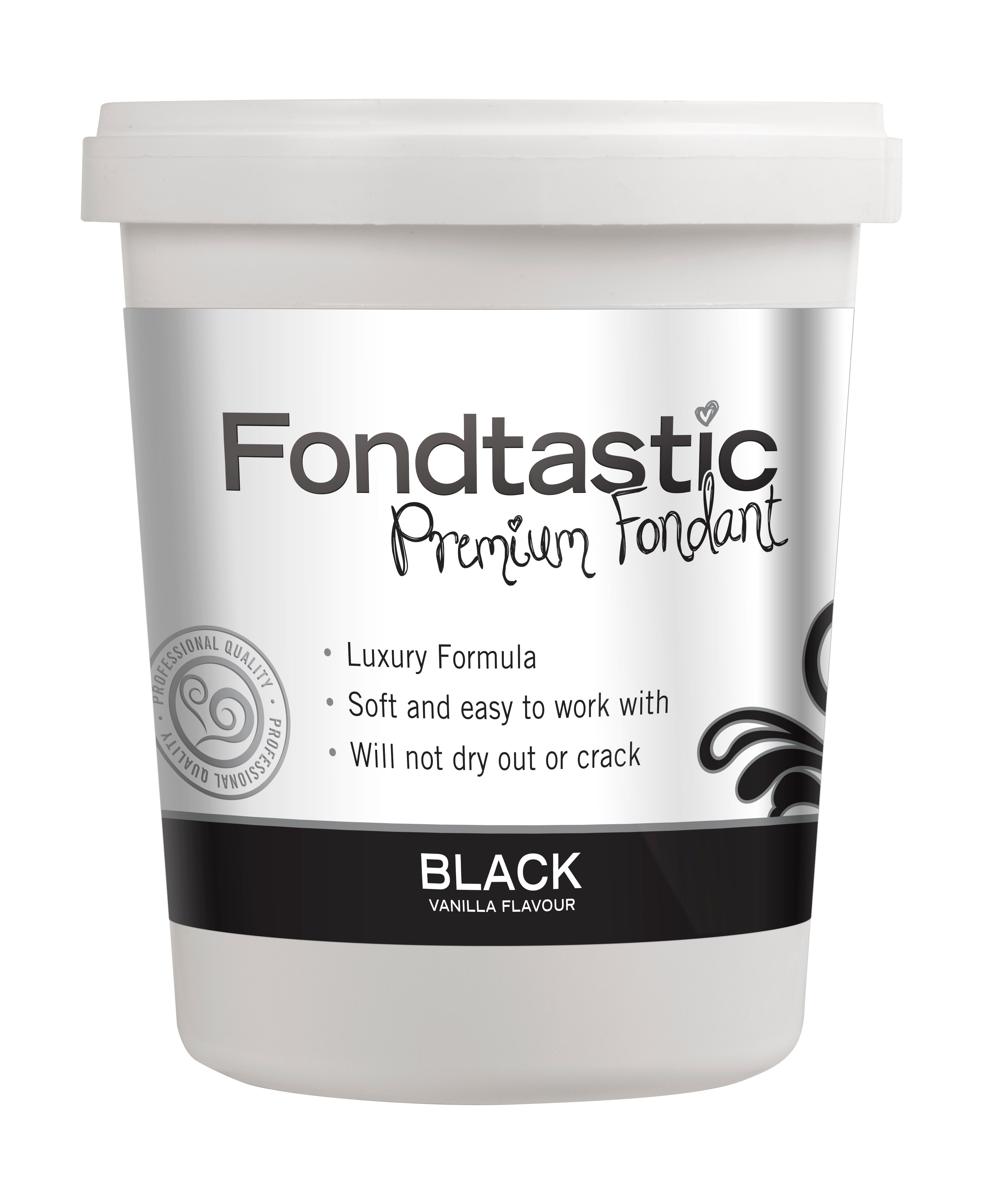 Fondtastic Vanilla Flav Fondant 2lb Black