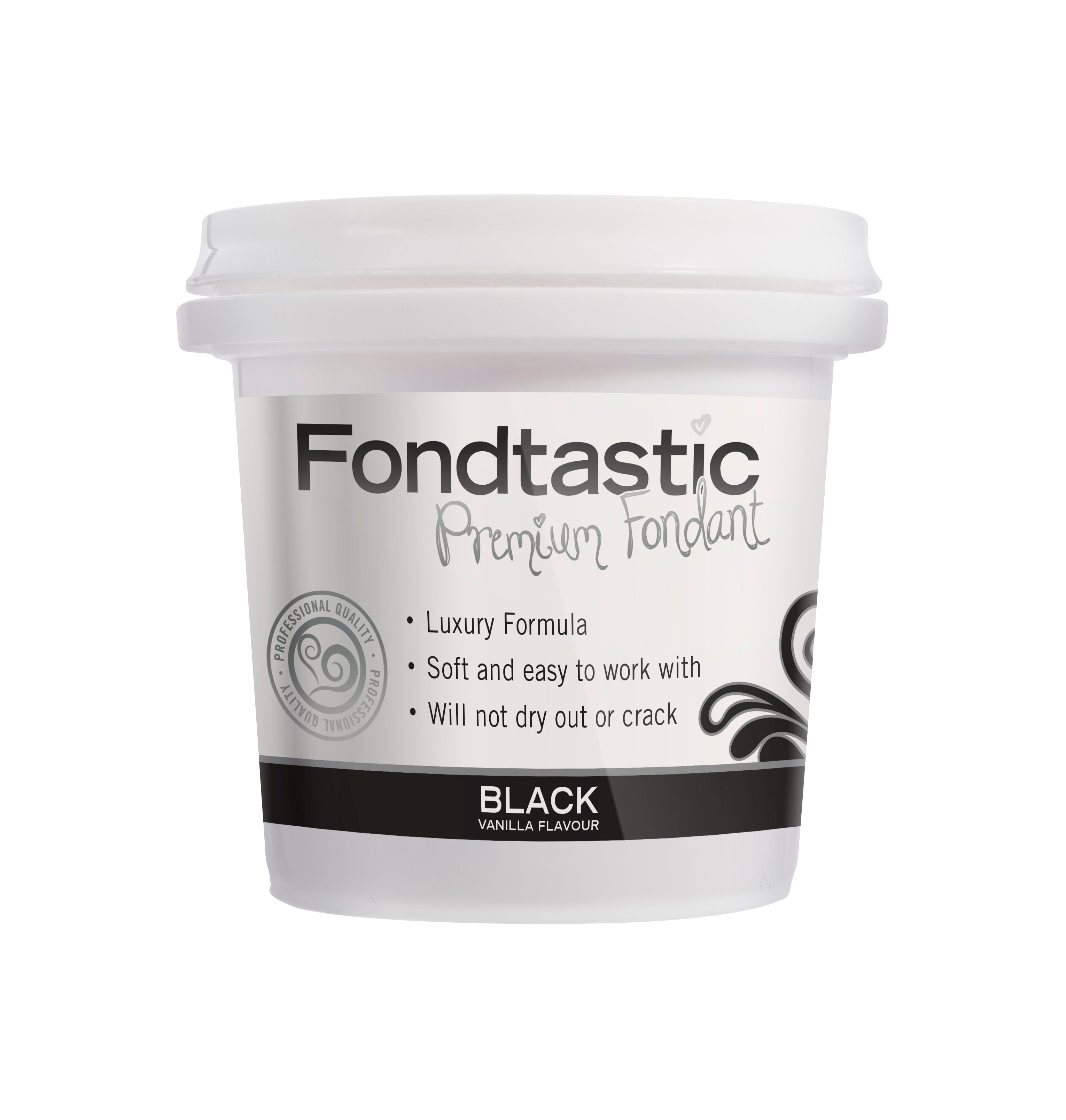 Fondtastic Vanilla Fondant Black 8oz