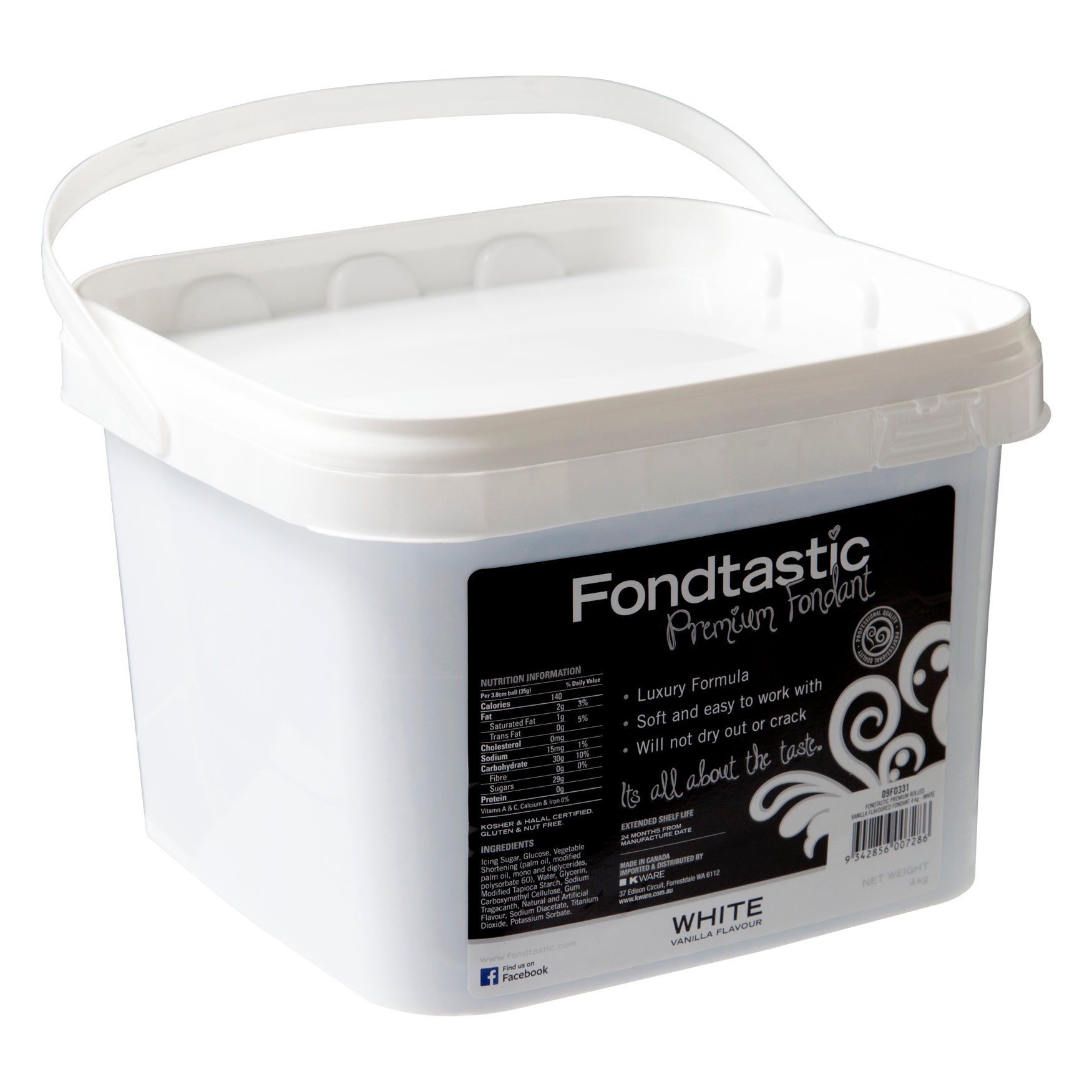 Fondtastic Vanilla Flav Fondant 4Kg Pail