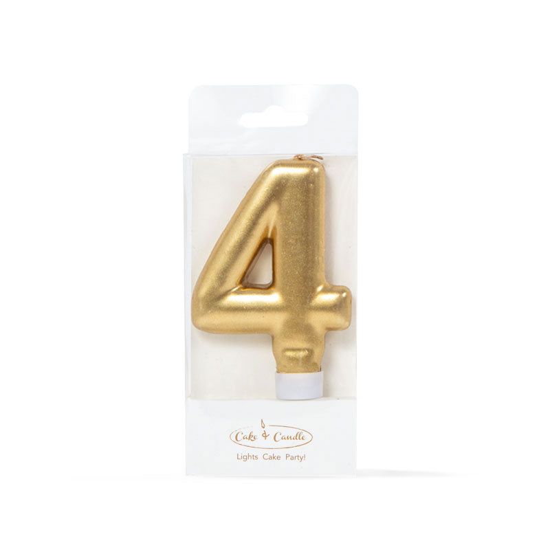 Cake & Candle Candle Number 4 Gold
