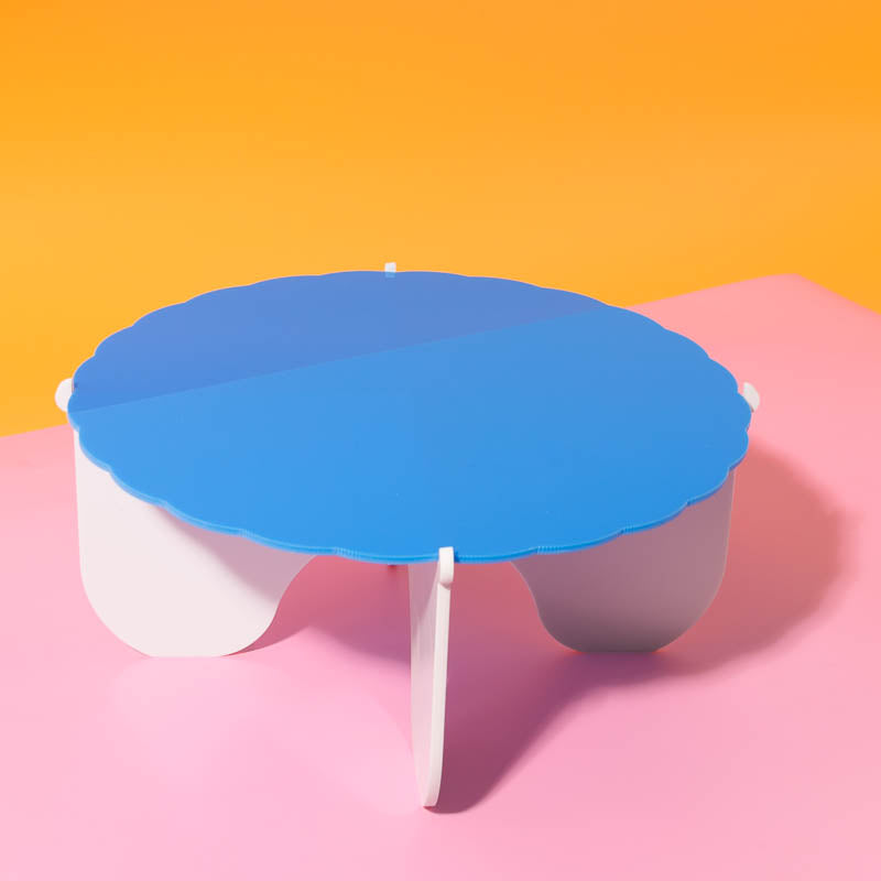 Cake & Candle Plateau Gateau Cake Stand Blue & White 3 Piece