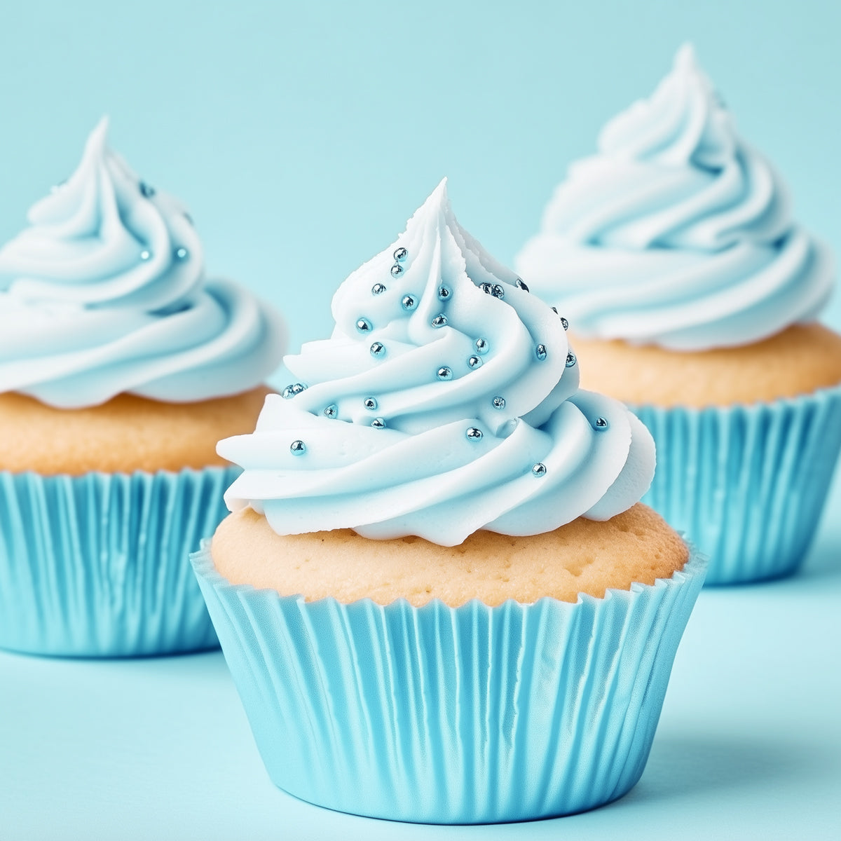 Papyrus Standard Foil Baking Cups Base Pastel Blue 50mm 50 Pack
