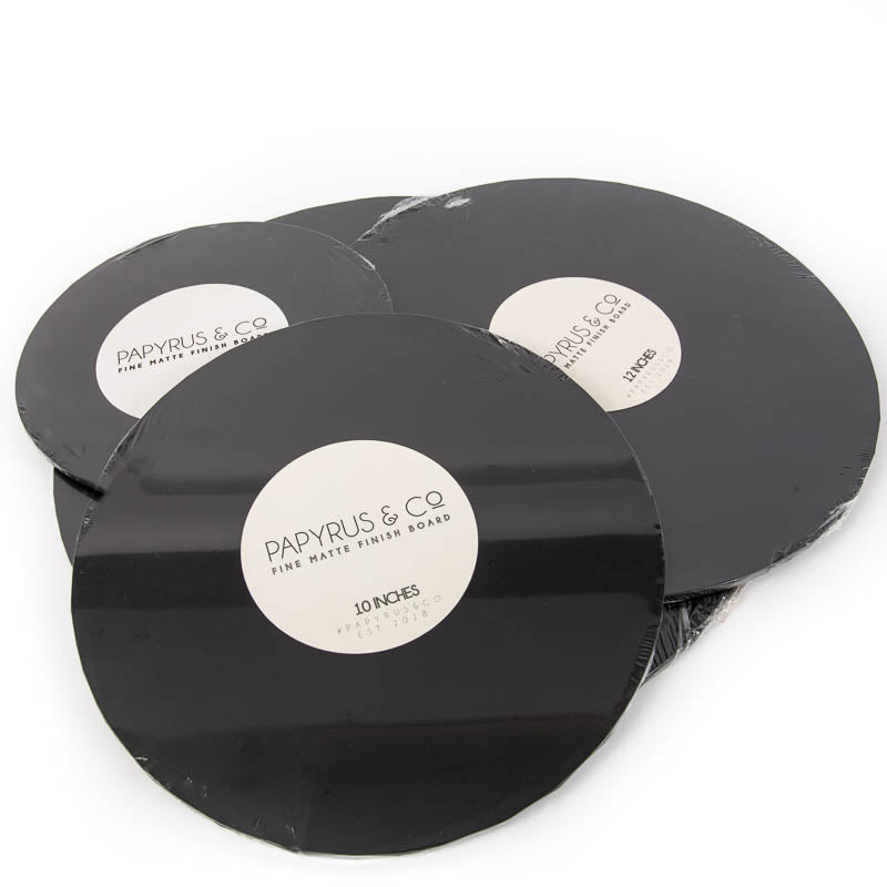 Papyrus Matte Masonite Cake Board Round Black 10in