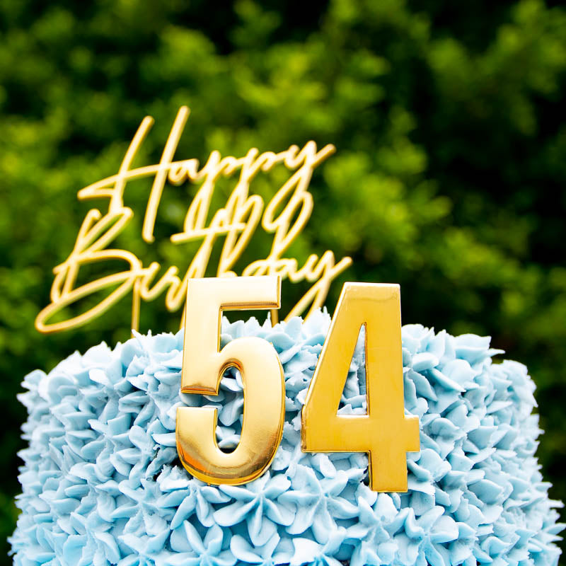 Cake & Candle Bold Cake Topper Number 5 Gold