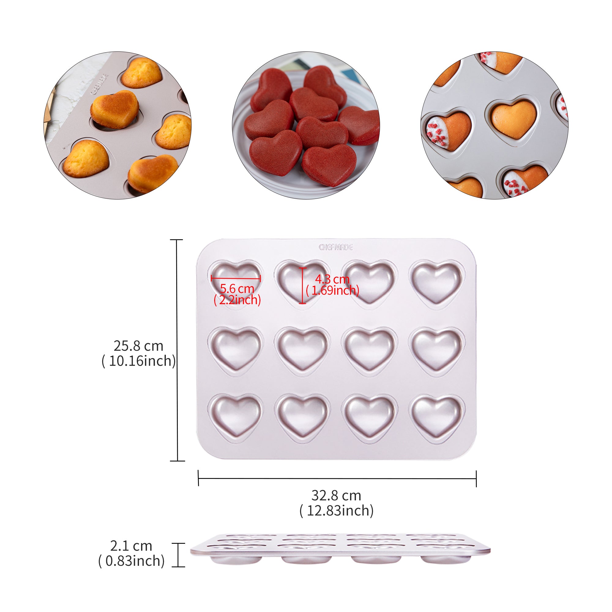 CHEFMADE Heart Cake Pan 12 Cup (WK9916)