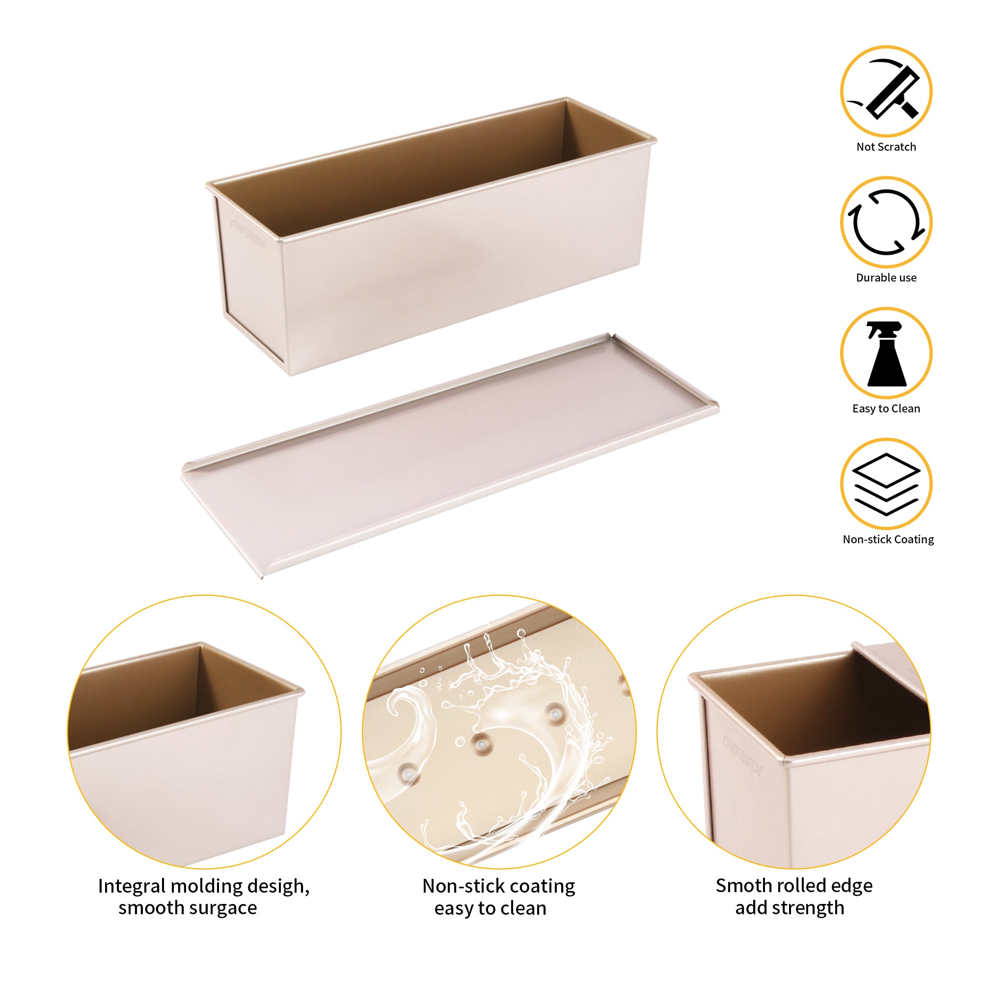 CHEFMADE Loaf Pan with Lid 1.2kg 39cm (CM6011)