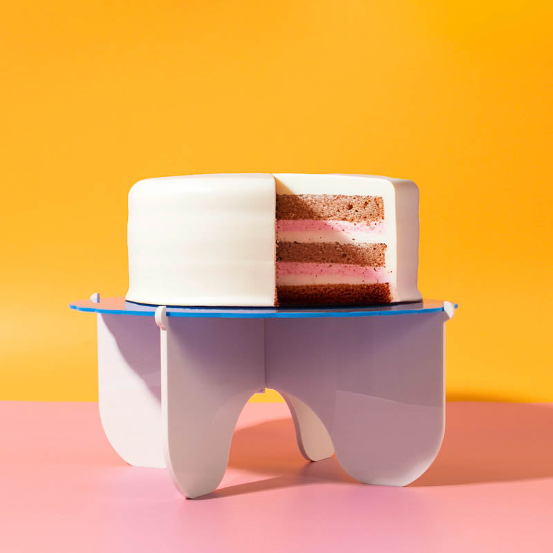Cake & Candle Plateau Gateau Cake Stand Blue & White 3 Piece