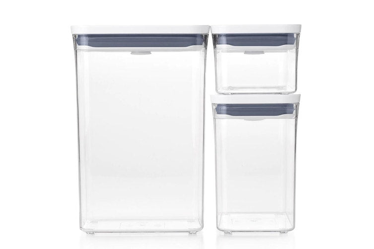 OXO POP 3 Piece Rectangular Container Set W Scoop