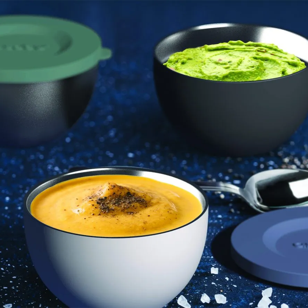 Asobu Thermo Bowl 3 Piece Set 270ml - Black/Silver/White