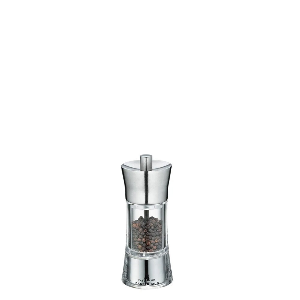 Zassenhaus Aachen Pepper Mill – 14cm, Acrylic & Stainless Steel