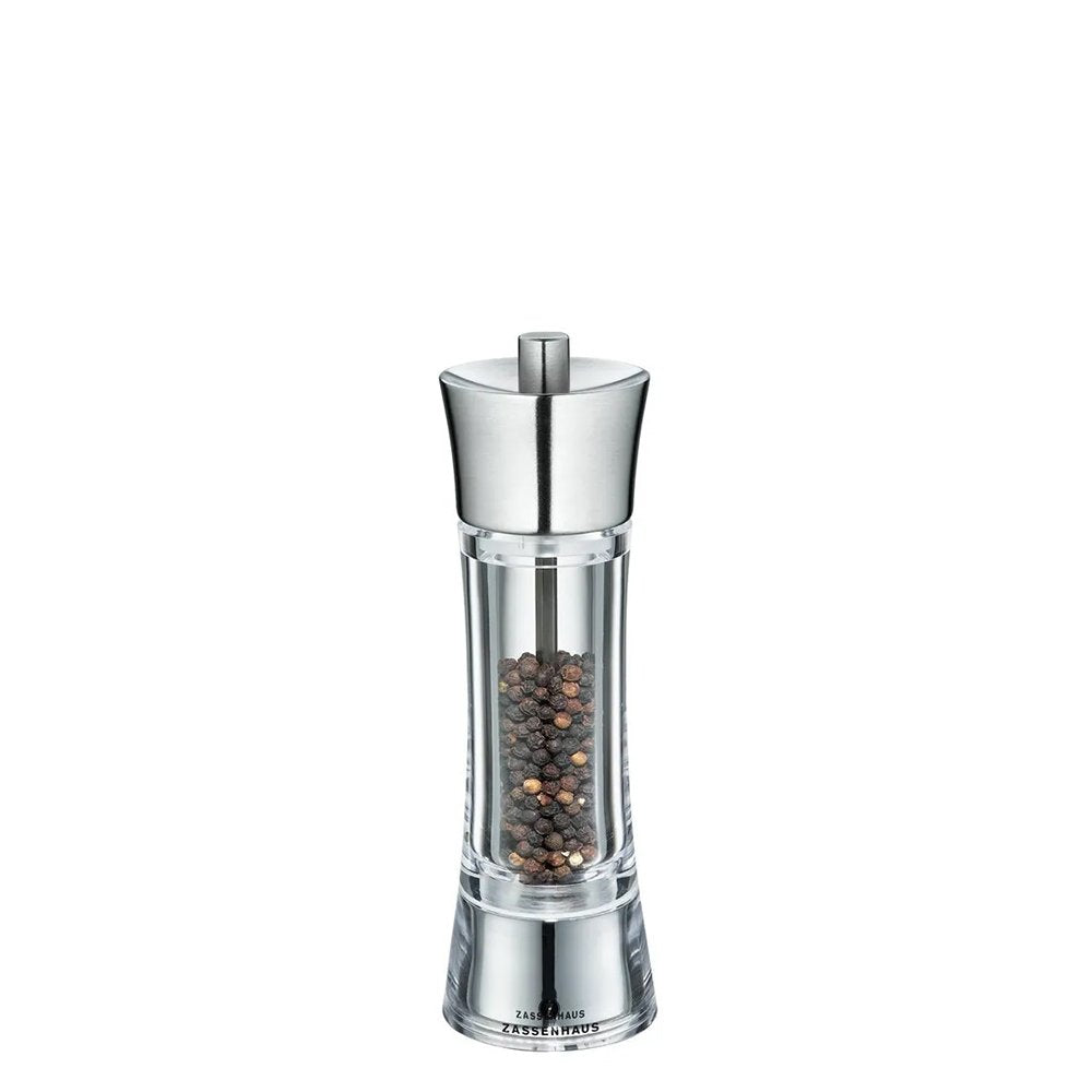 Zassenhaus Aachen Pepper Mill – 18cm, Acrylic & Stainless Steel