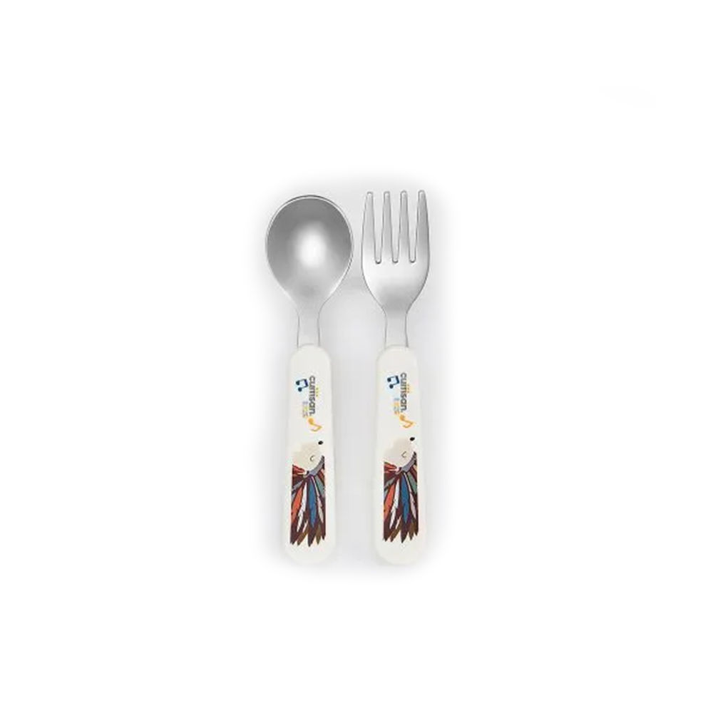 Cuitisan Infant Spoon & Fork Set with Case Blue
