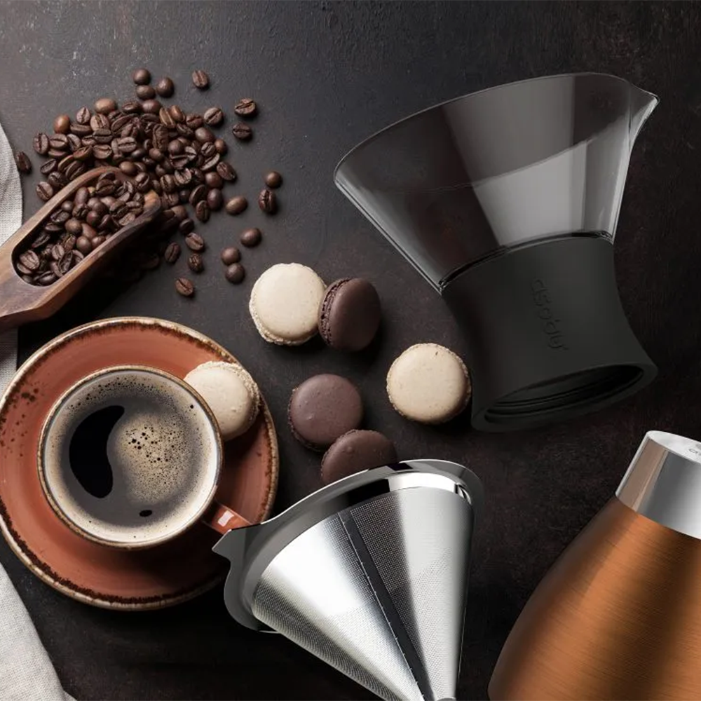 Asobu Pour Over Coffee Maker 950ml (32oz) - Silver/Black