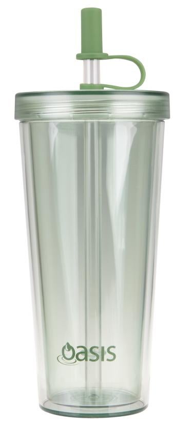 Oasis Smoothie Tumbler with Straw 520ml - Green