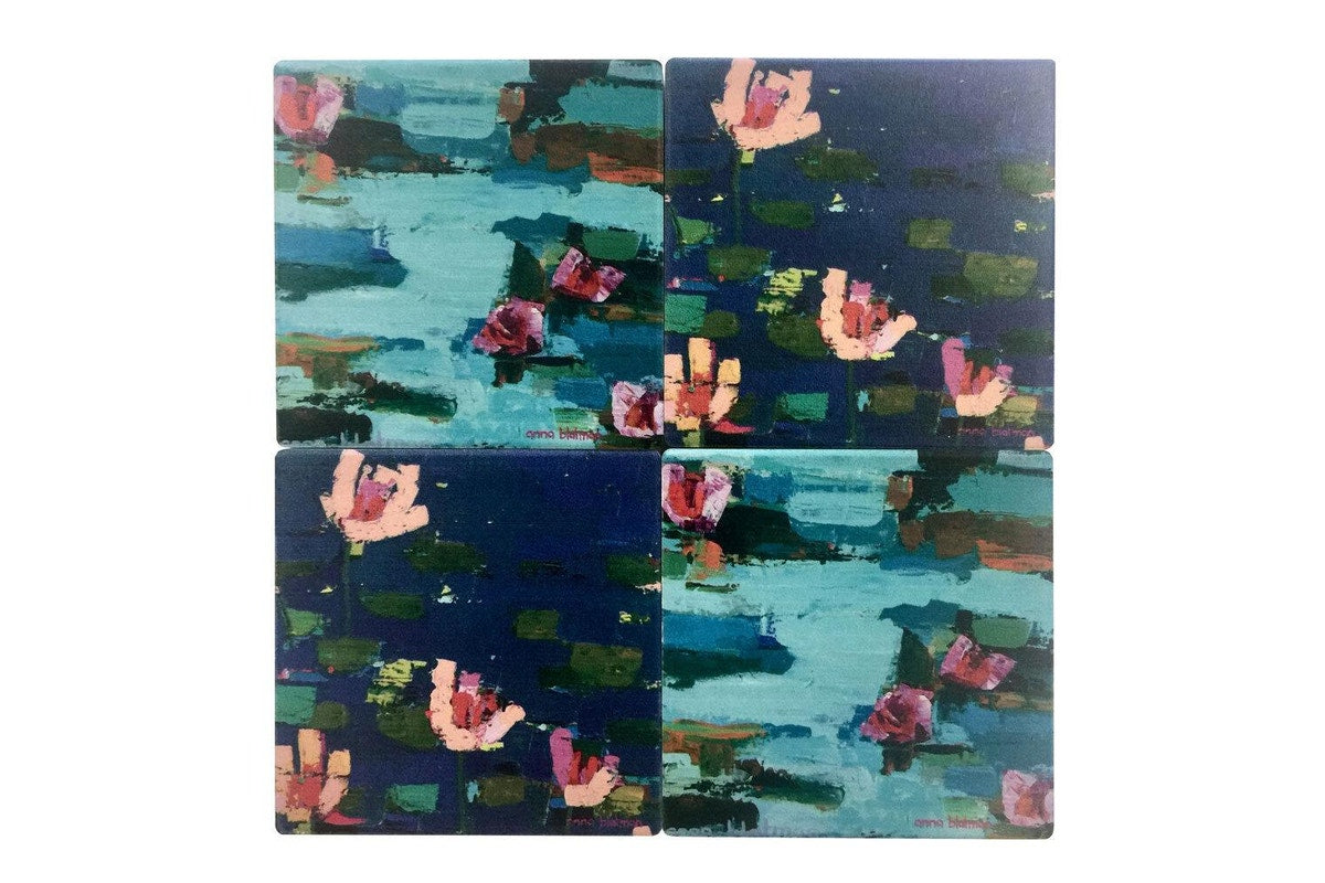 Lilli Rock Natalie's Lillies 4 Piece Coaster Set