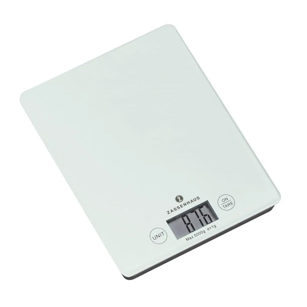 Zassenhaus Balance Digital Kitchen Scale – White, 16.5 × 21.5 × 2 cm