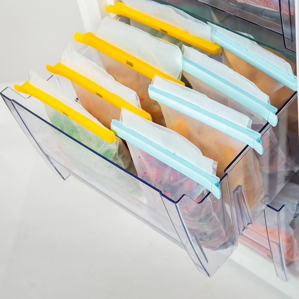 NoStik Reusable Freezer Bags + Clips Set of 4