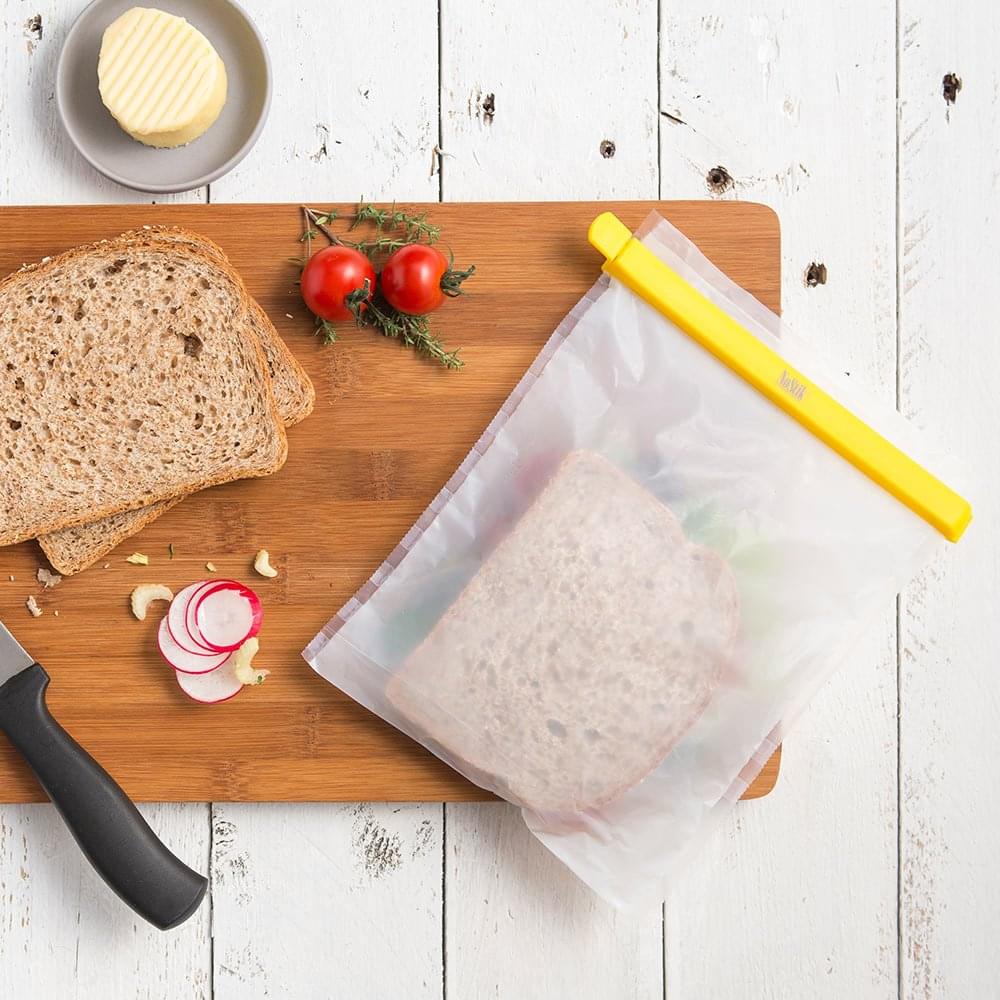 NoStik Reusable Freezer Bags + Clips Set of 4