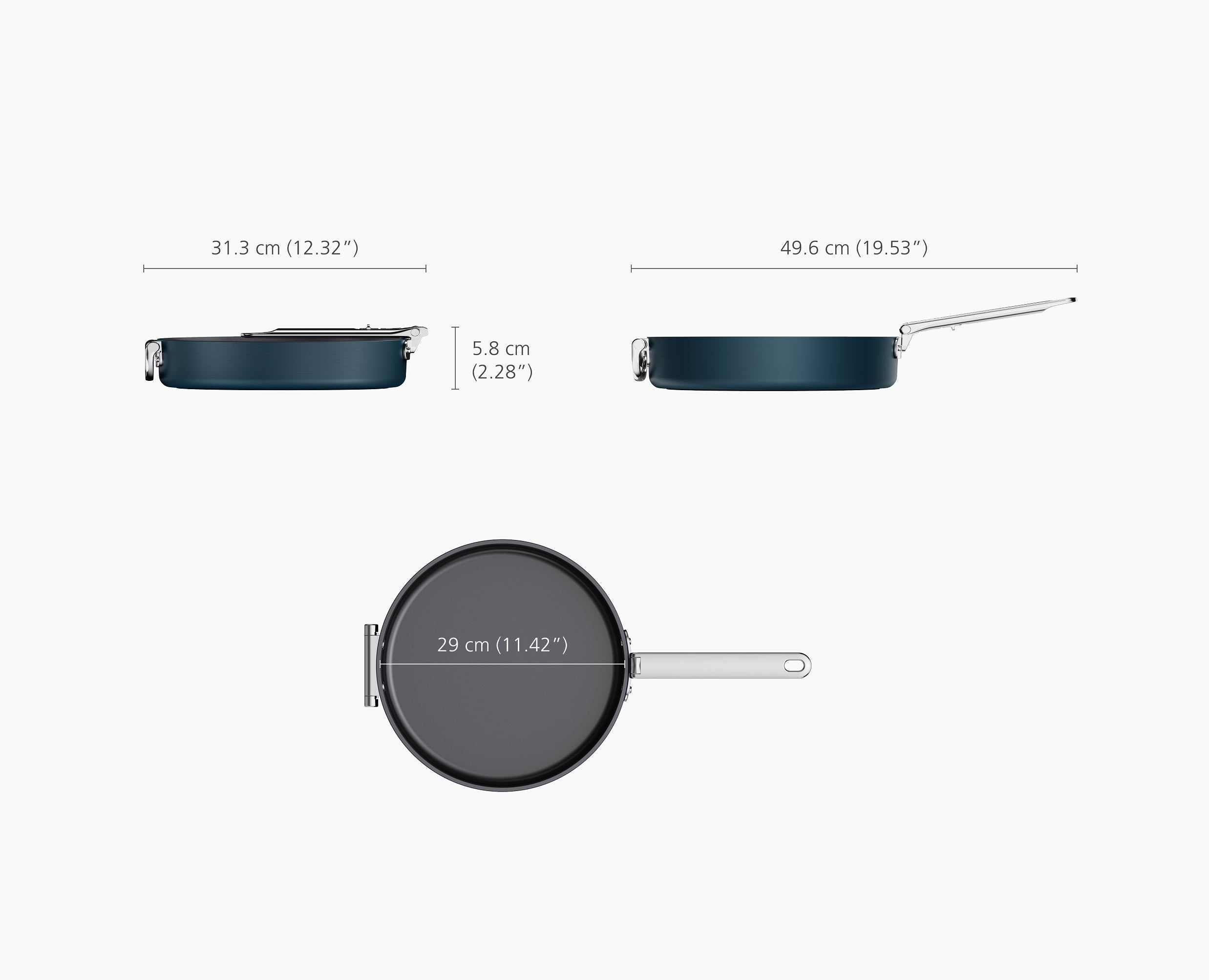 Joseph Joseph Space 28cm Non-Stick Shallow Frying Pan With Folding Handle