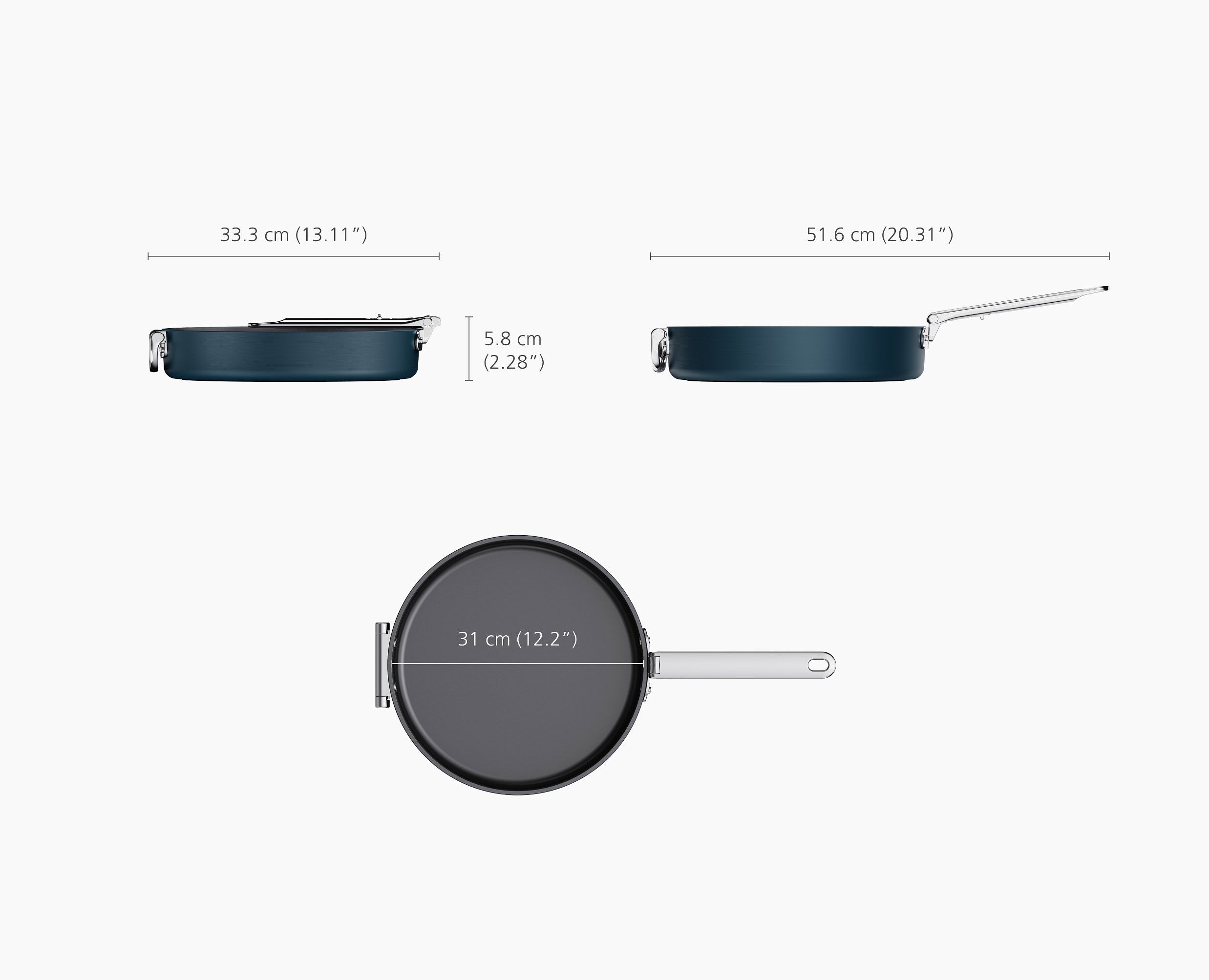 Joseph Joseph Space 30cm Non-Stick Shallow Frying Pan With Folding Handle