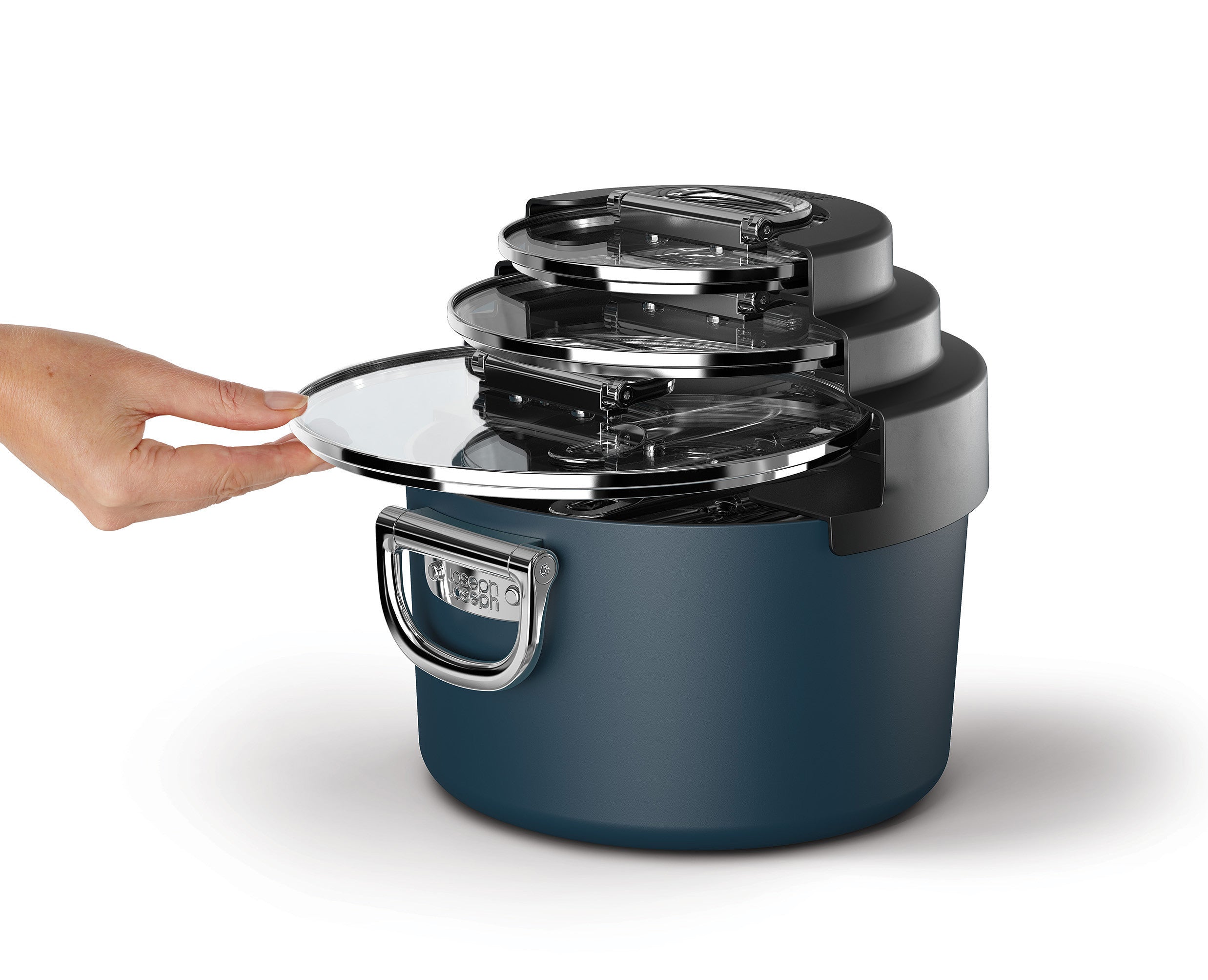 Joseph Joseph Space Stack 3-Piece Non-Stick Saucepan Set