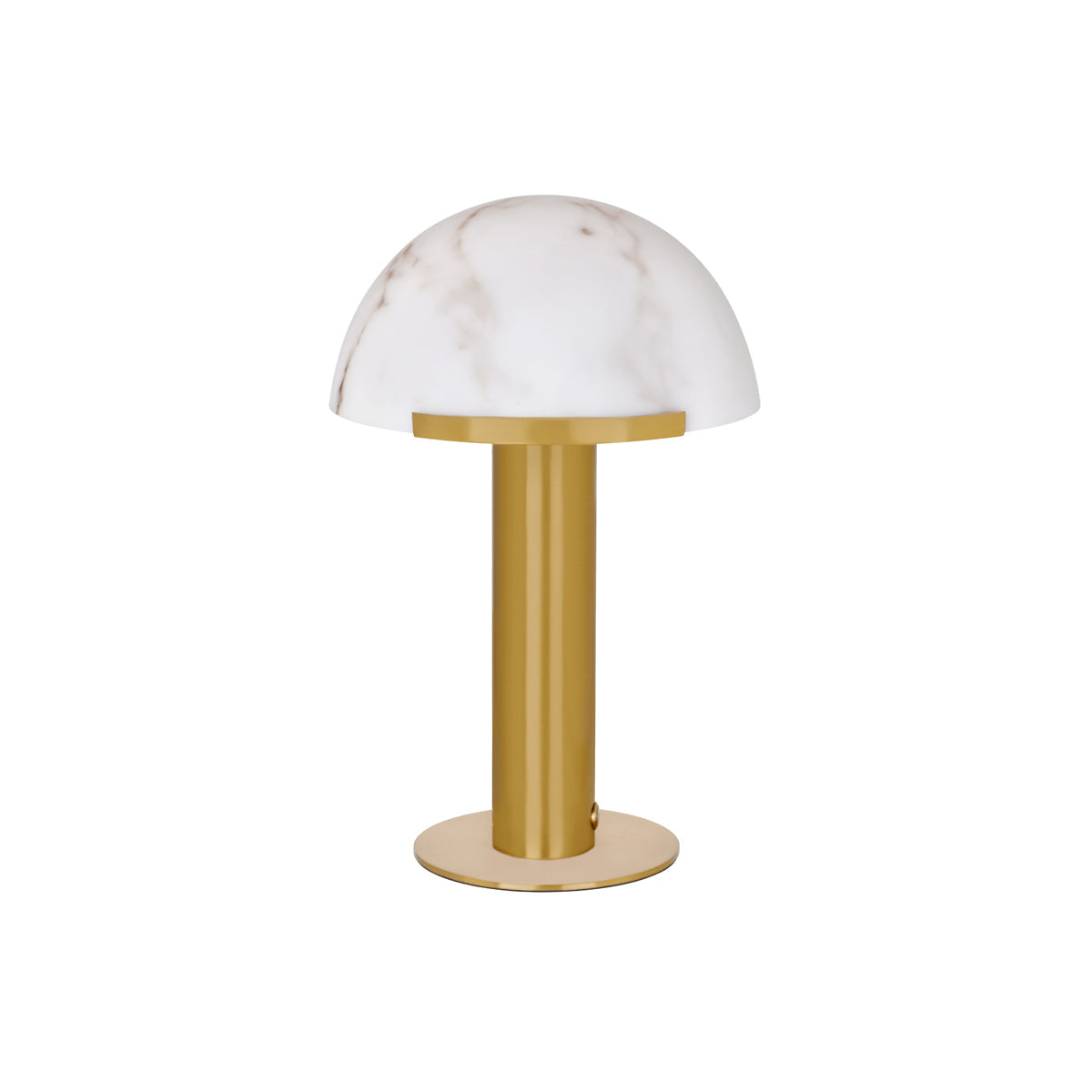 Tablekraft Ambience Phoebe Cordless LED Table Lamp Brass with Alabaster Shade