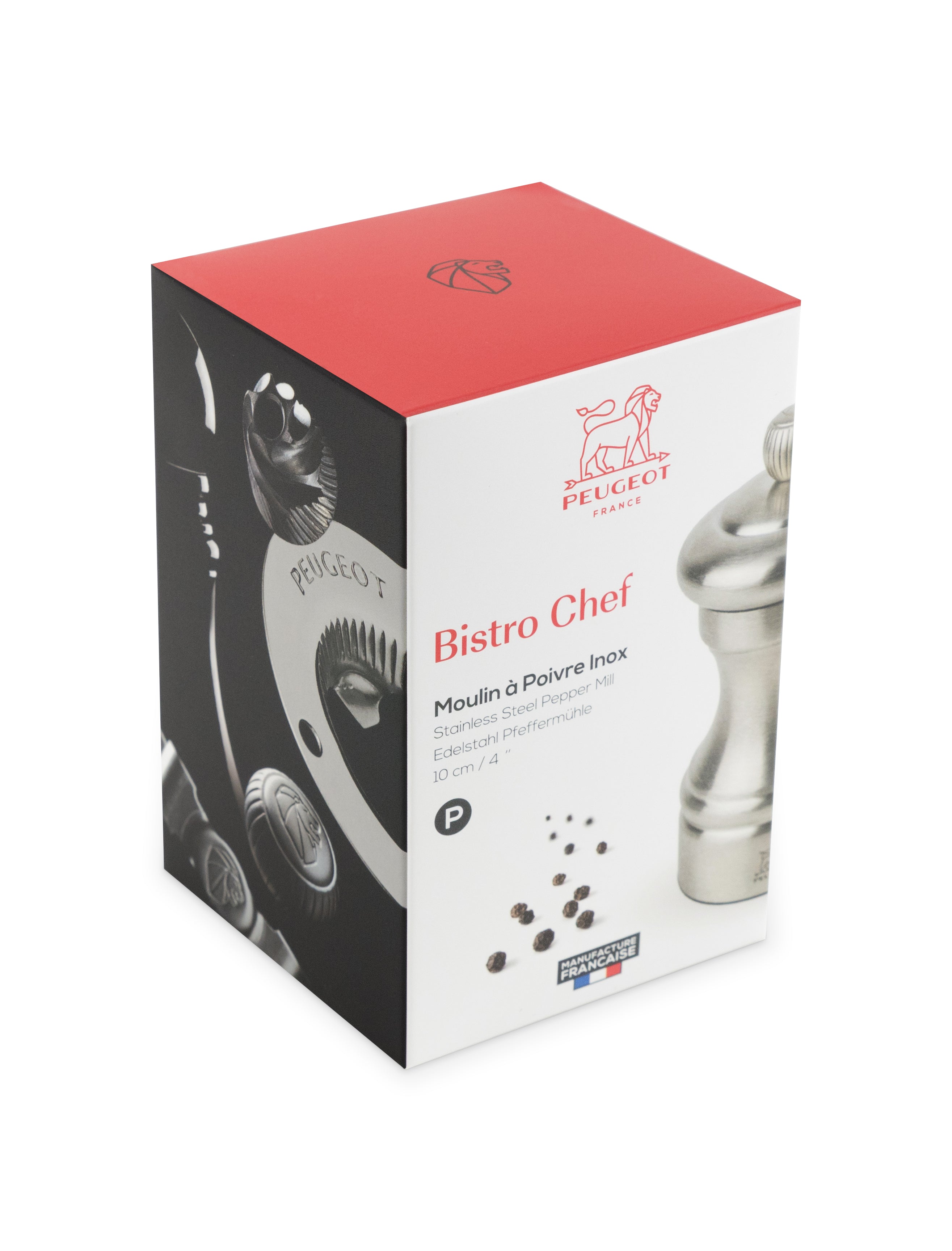 Peugeot Bistro Chef Pepper Mill in Stainless Steel - 10 cm