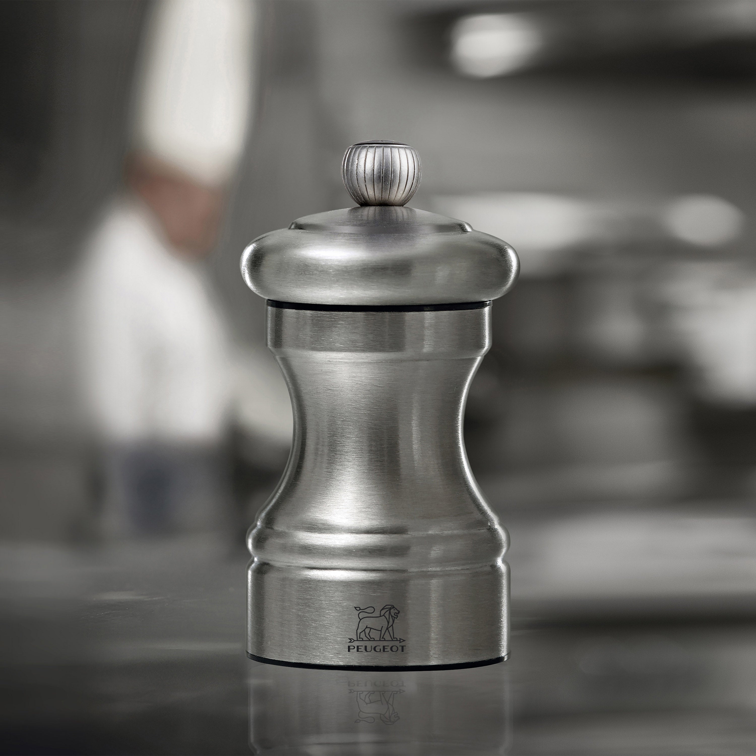 Peugeot Bistro Chef Pepper Mill in Stainless Steel - 10 cm