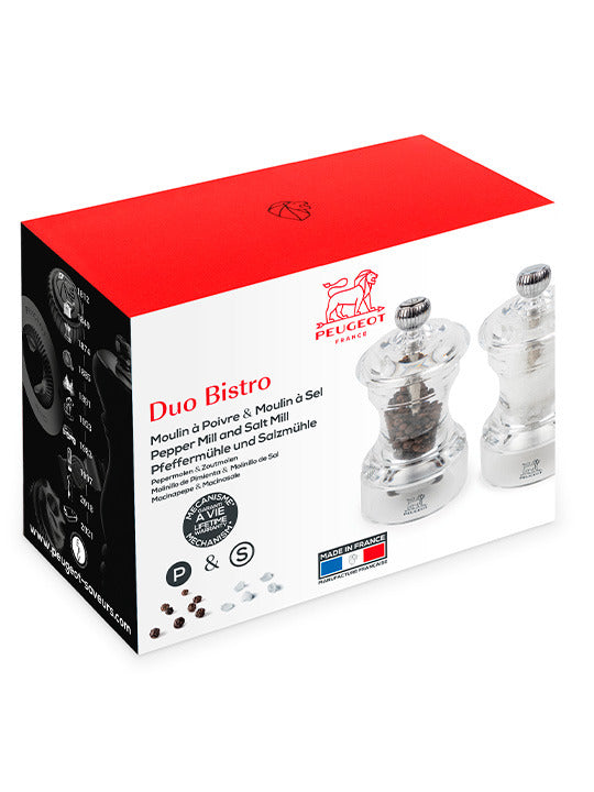 Peugeot Bistro Salt/Pepper Mill Duo in Acrylic - 10cm