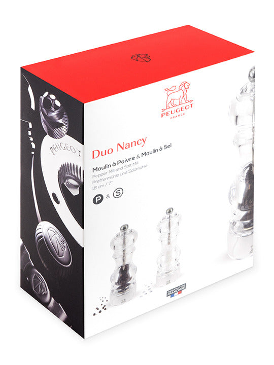 Peugeot Nancy Salt & Pepper Mills Duo in Acrylic - 18cm